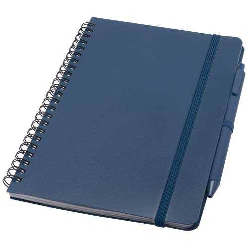 Carnet recyclé publicitaire A5 avec stylo Thalaasa Bleu ocean